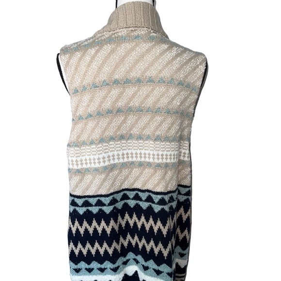 Chicoβs Chunky Long Fall Sleeveless Vest Sweater Cardigan - Picture 3 of 9
